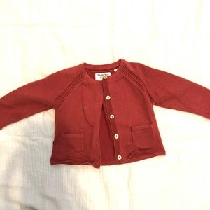 Zara Baby Girl Burgundy Cardigan 3/6 months